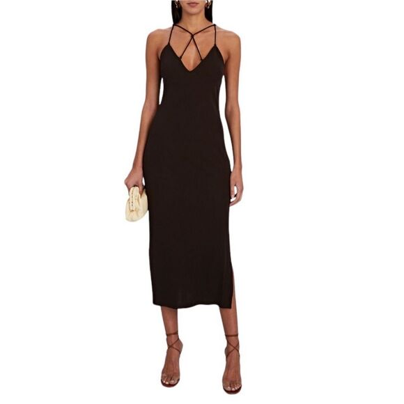 FRAME Delicate Knot‎ Crepe Midi Dress Small - Picture 1 of 11